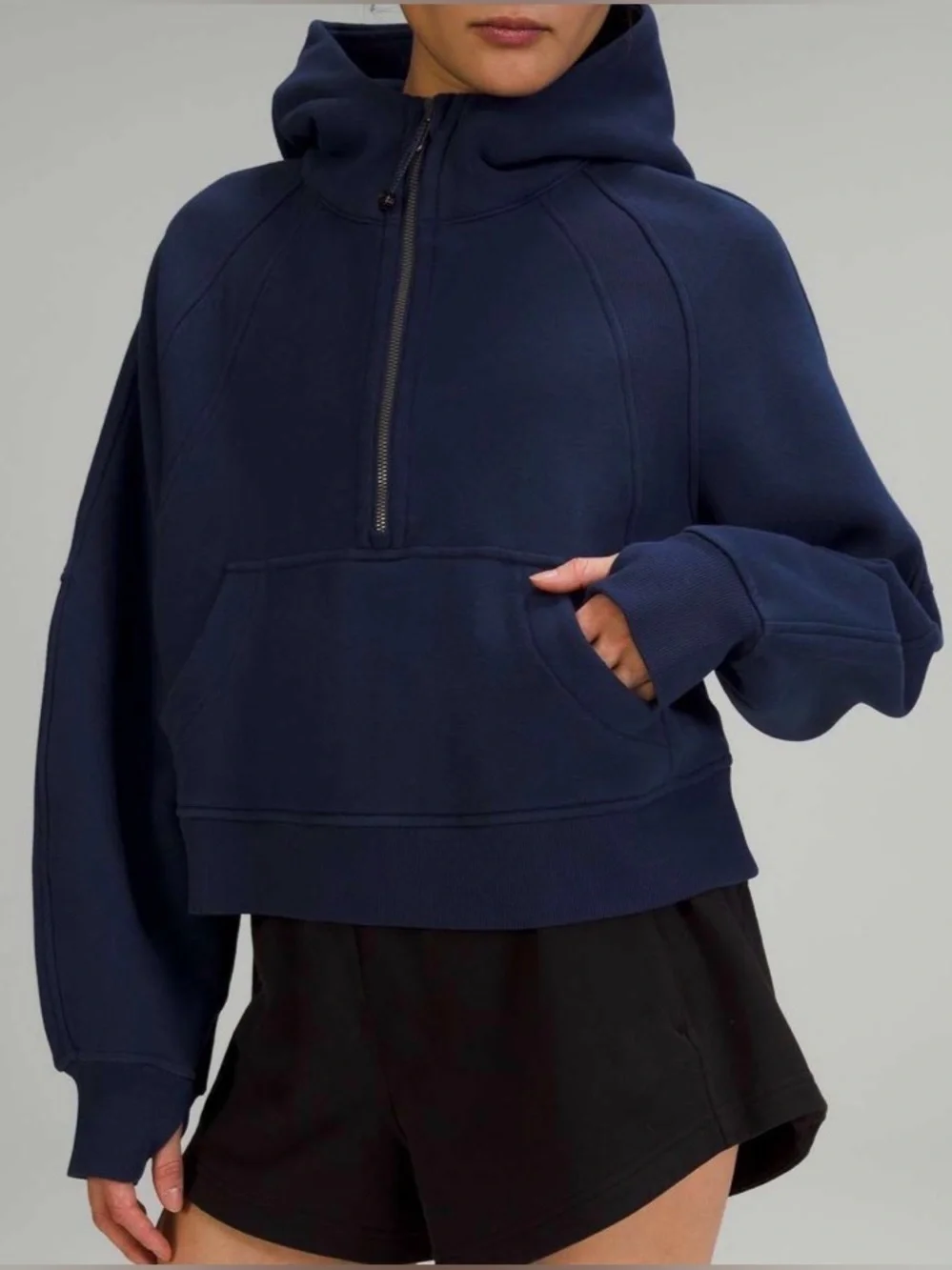 Lululemon Scuba Oversized Half-Zip Hoodie XS Small Night Sea Blue Lounge Cozy